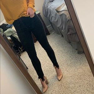 High waisted black jeans